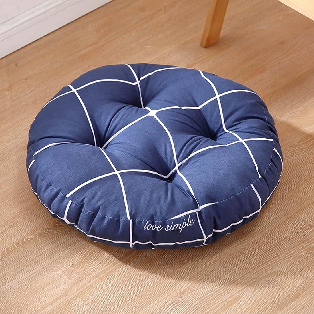Non slip seat cushion ,stool cushions, 10/12cm Thick Chair Seat Cushion Pads,Cotton Round Chair Cushions Pad Soft Floor Pad Cushions for Dining Patio Indoor Outdoor Garden (55 * 55 * 15CM,A) ( Color :