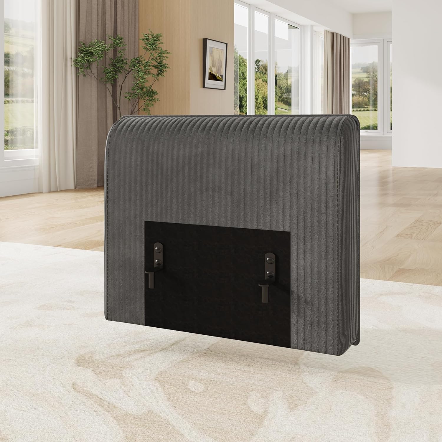 LLappuil Couch Backrest Frame with 2 Hardware Buckles for Modular Sectional Sofa Back, Corduroy Grey