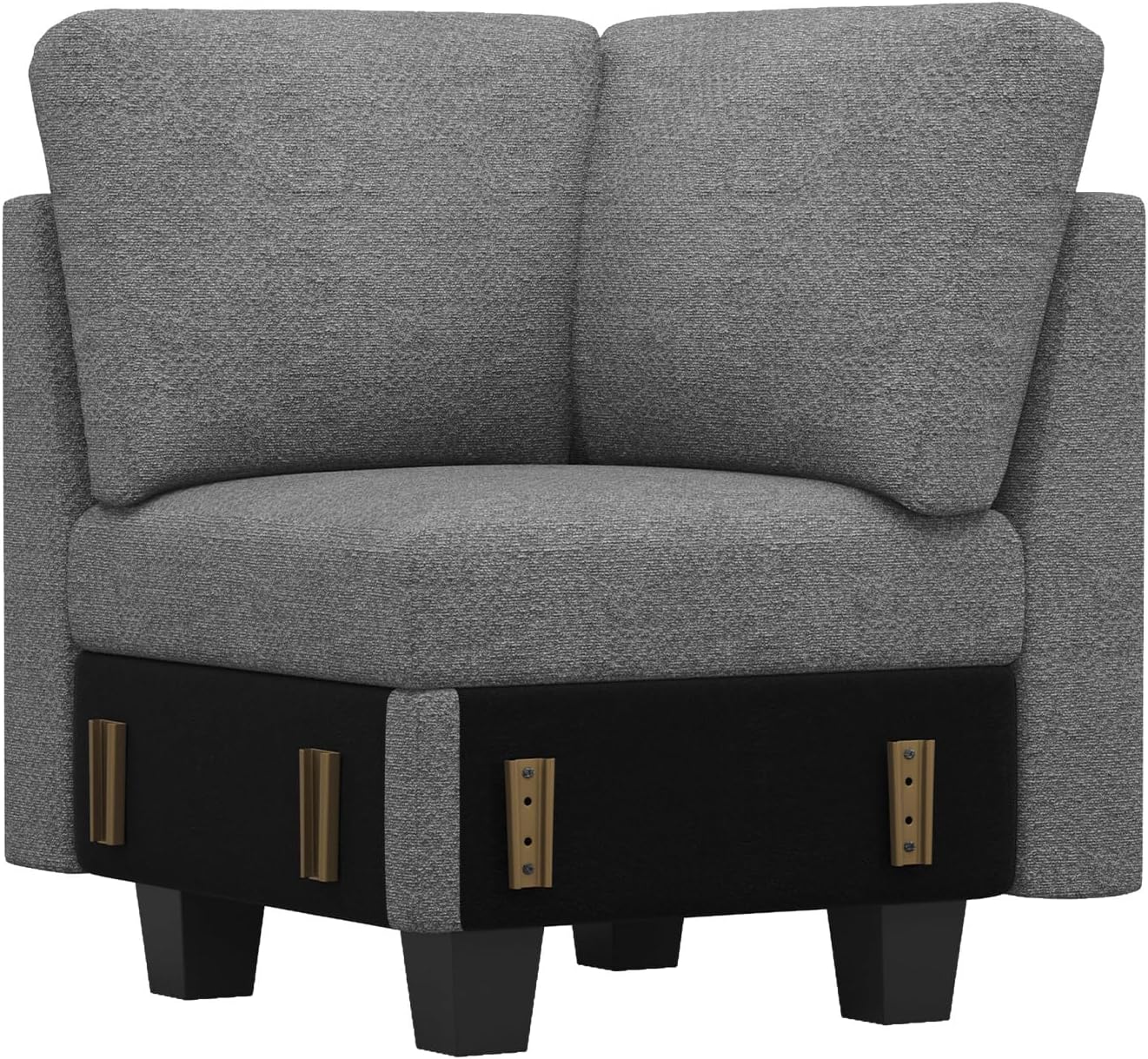 Belffin Fabric Large Ottoman with Storage for Modular Sectional Couch. Beige.