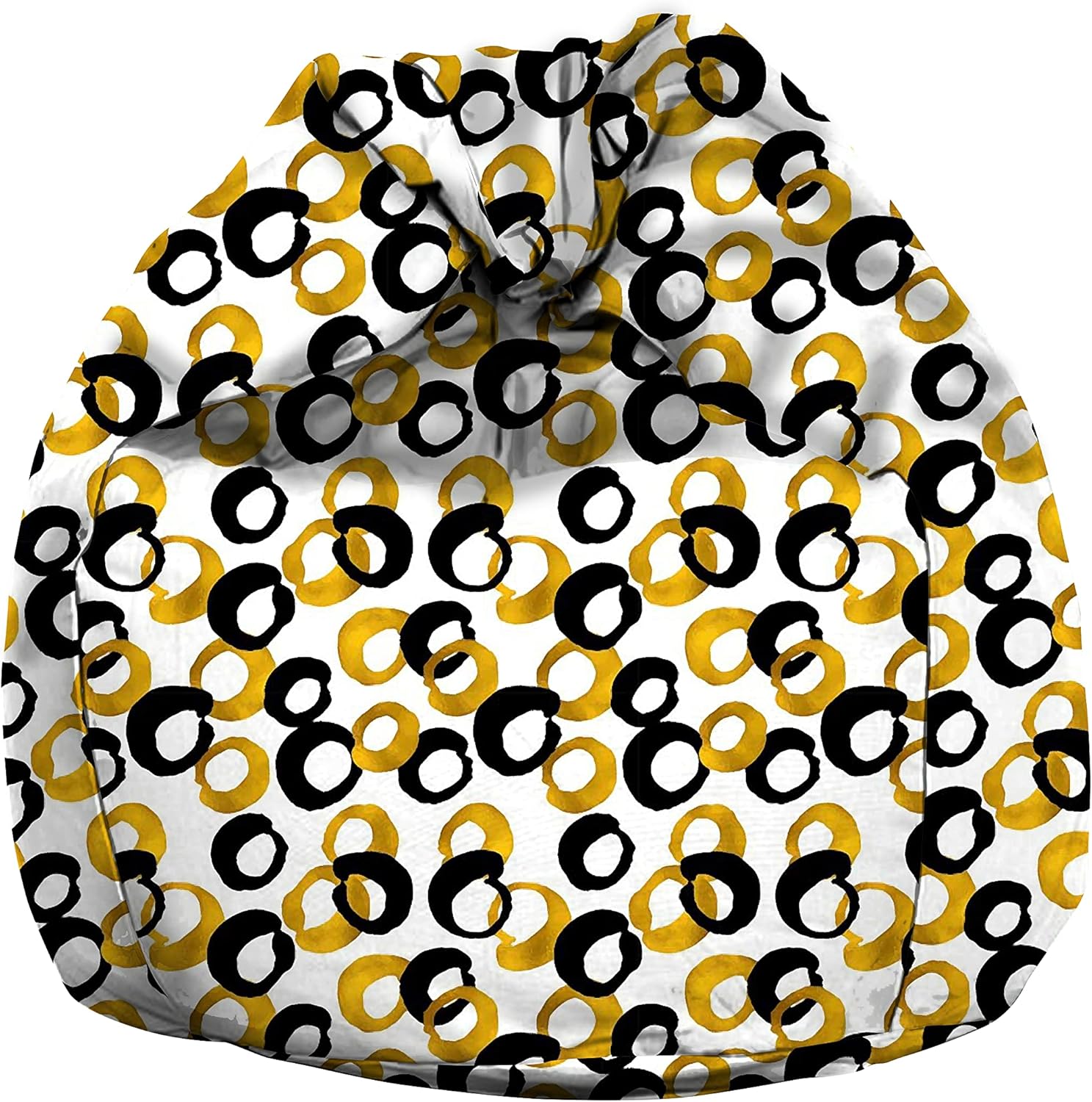 eloria Bean Bag Cover, Chair, Rings Printed Bean Bag, Canvas Bean Bag, Without Beans, Color: White, Size: XL