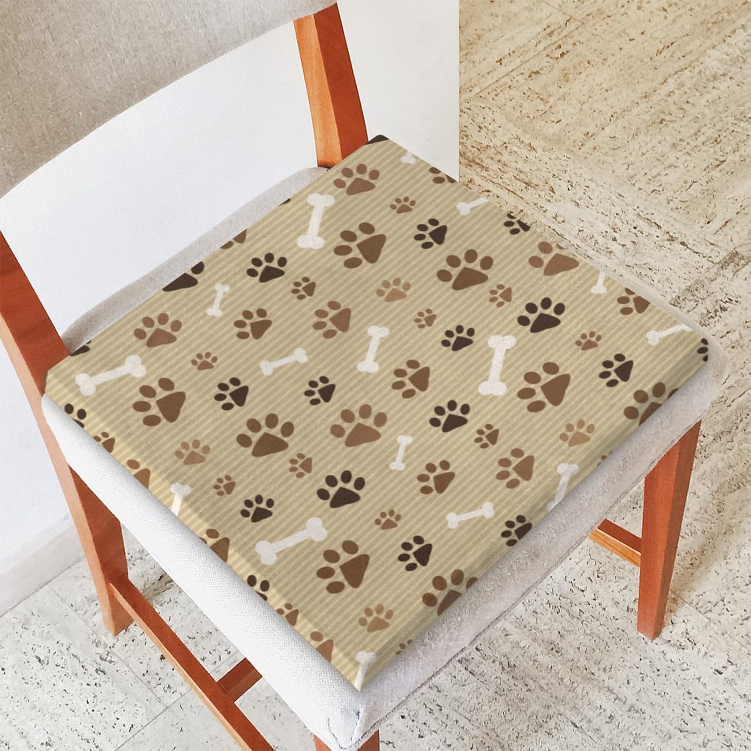 Beach Themed Shells Starfish Square Seat Cushion Non Slip Durable Chair Cushion Pads for Dining Room, Office, Kitchen, Sofa, Floor, Outdoor, Patio Chairs Decorative