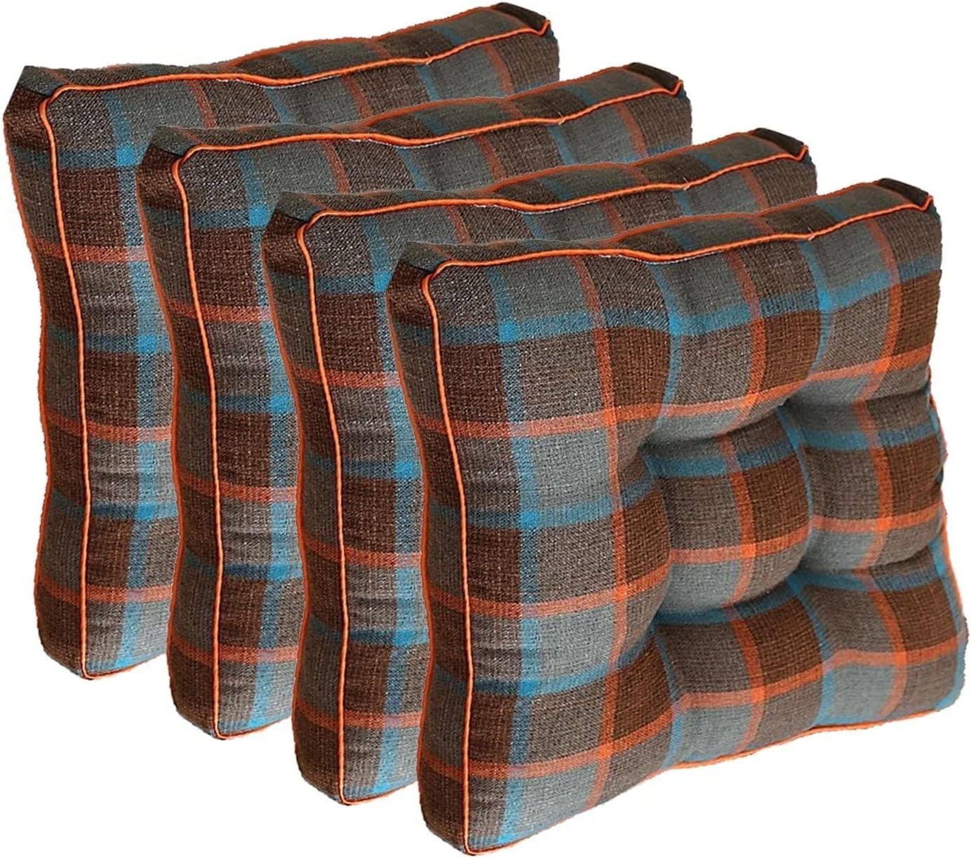 ETULLE Chair Pads and Cushions Single Extra Thick, Kitchen Chair Cushions Set of 1 Plaid, 3.2 Inches Thick Seat Cushion Anti-Deformation for Office Chair, Floor, Tatami, Stool, Red