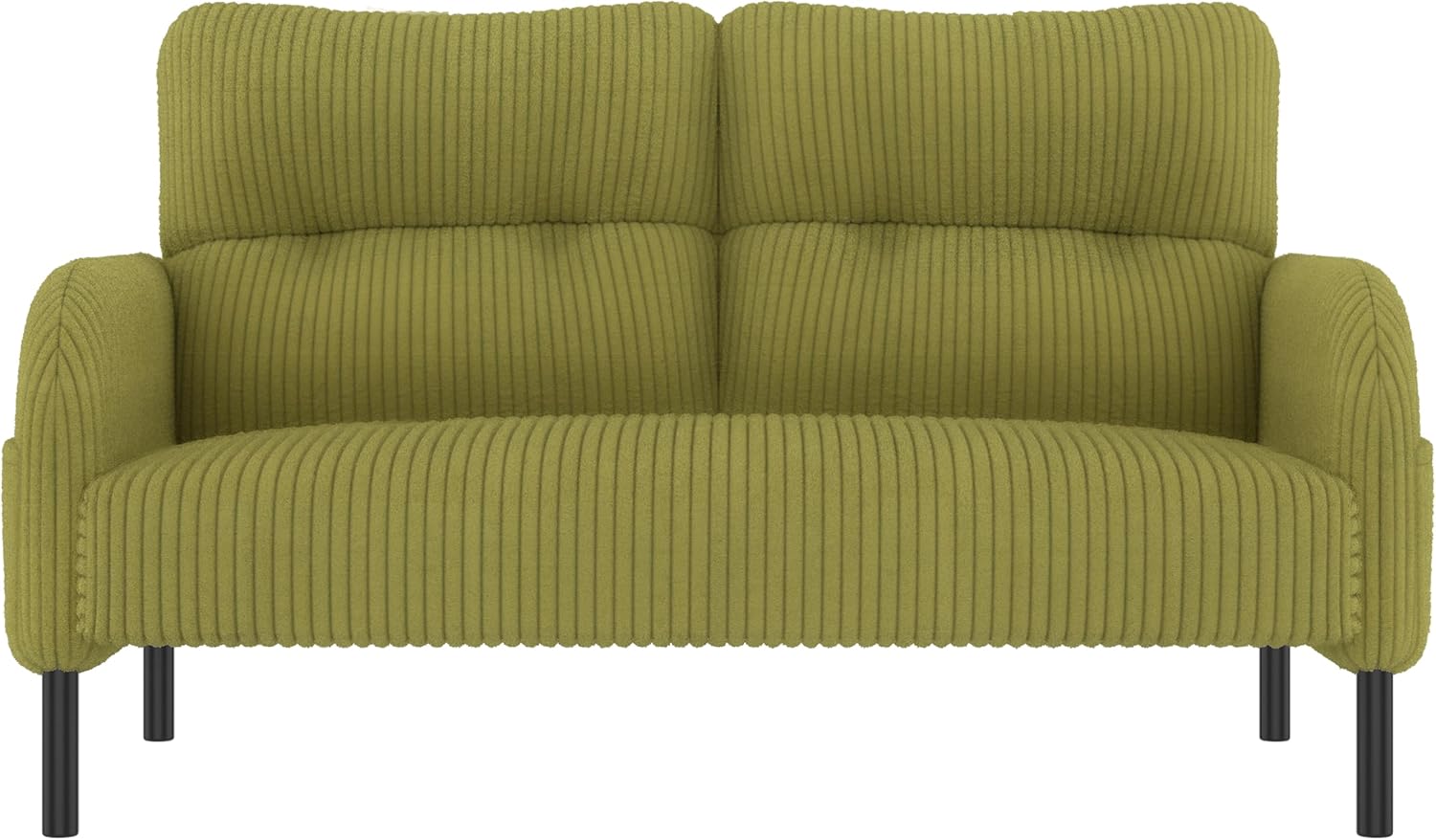 47" Loveseat Sofa, Small Couches for Small Spaces, Comfy Corduroy, Solid Wood Frame, Modern Deep Seat, 2 Seater Couch with Side Pockets for Bedroom, Living Room, Apartment, Office (Pink)