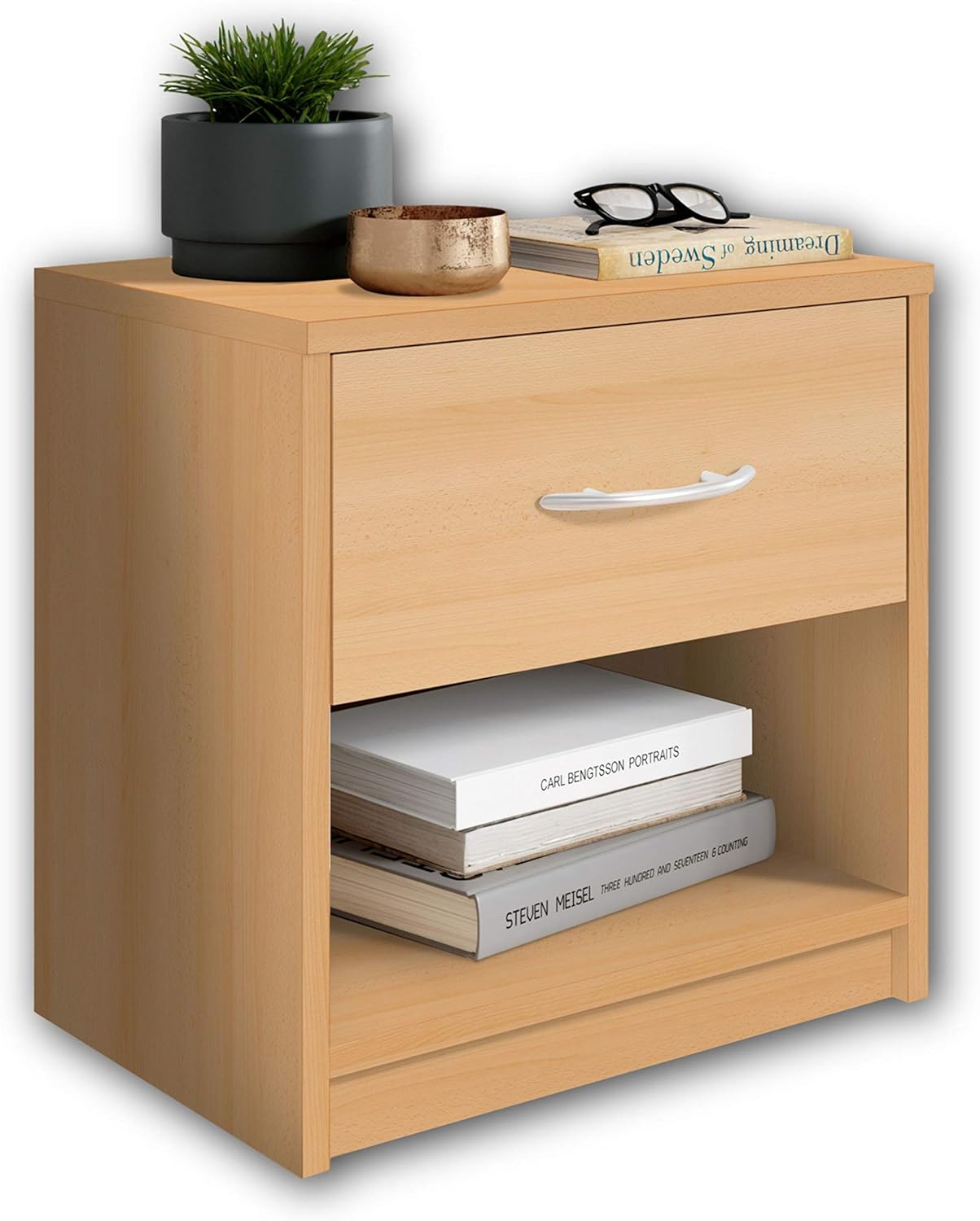 Pepe Bedside Table Beech 28 x 39 x 41 cm