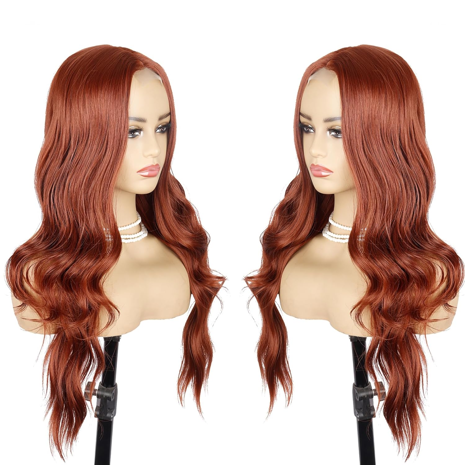 26 Inch Ombre Blonde Long Wavy Wig for Women - Middle Part, Heat Resistant Synthetic, Natural Looking for Daily & Party Use