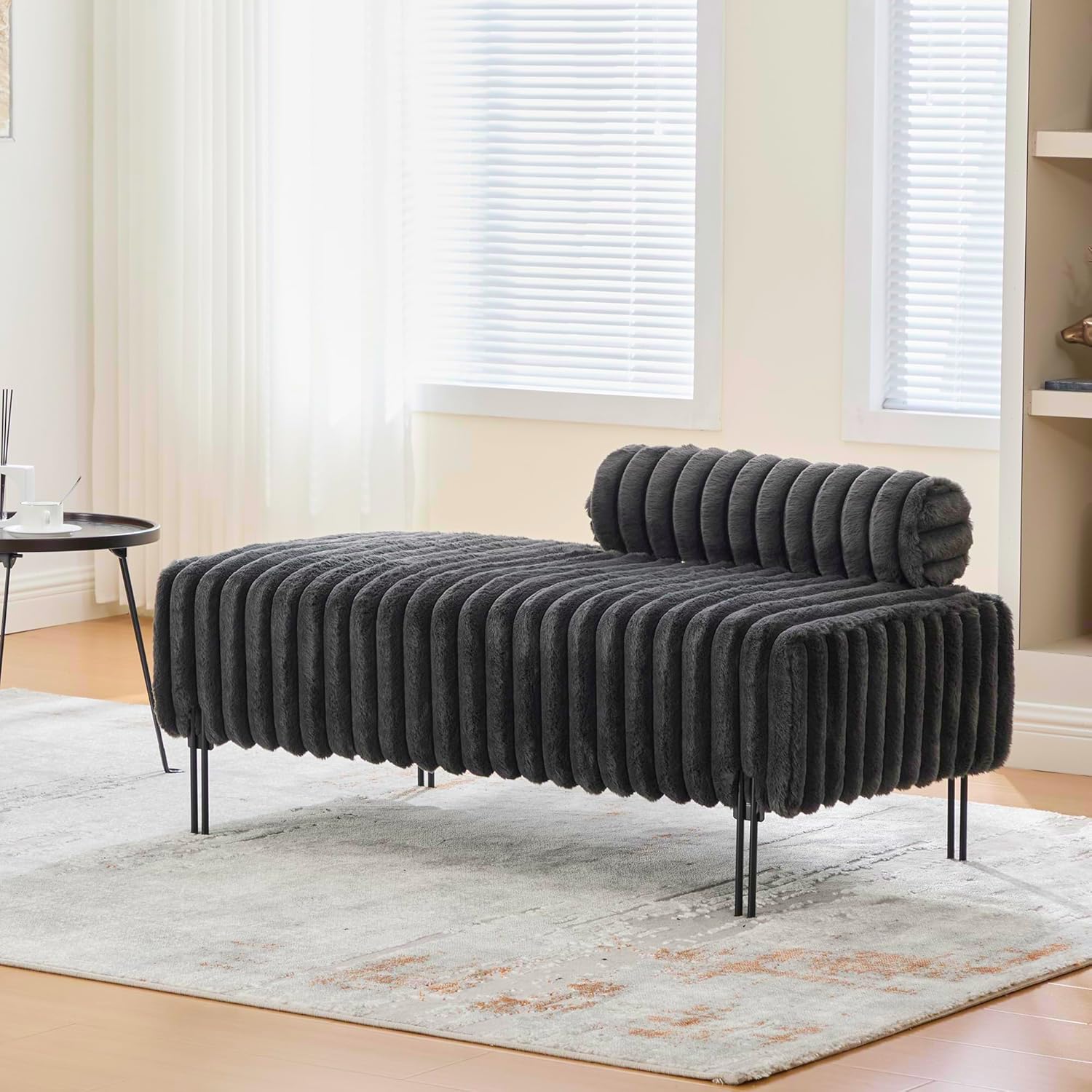 49.6" Modern Loveseat Sofa Couch, Upholstered Accent Sofa with Metal Legs and Adjustable Backrest, Small Loveseat Couches for Bedroom, Living Room, Compact Small Space (Beige)