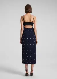 Alana Embellished Midi Dress(Evening Blue/Black/Crystal,00)
