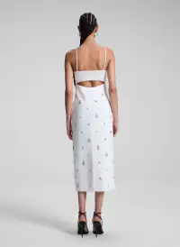 Alana Embellished Midi Dress(White,00)