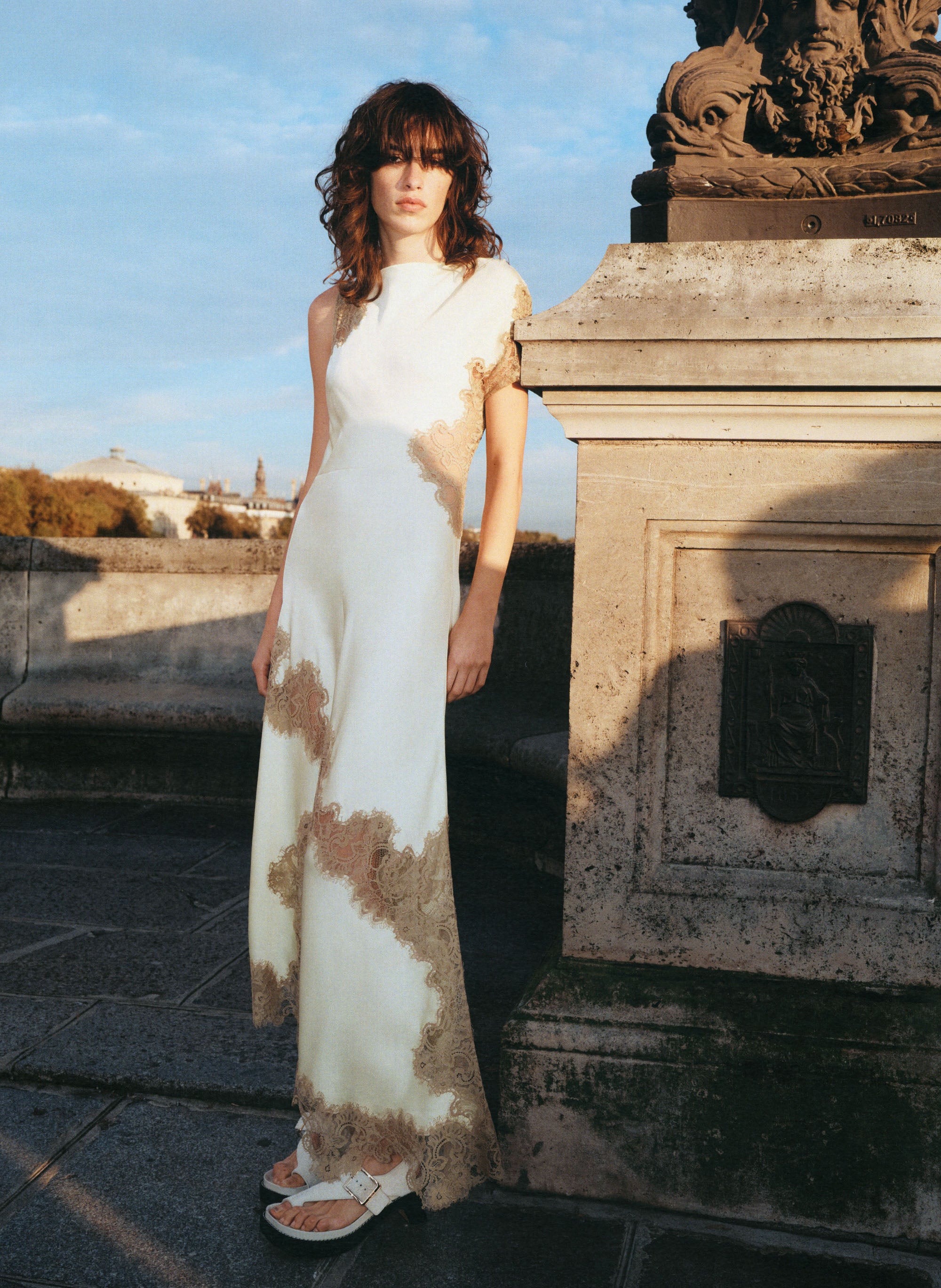 Alessia Satin and Lace Maxi Dress