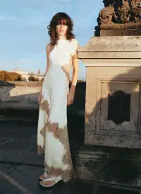 Alessia Satin and Lace Maxi Dress