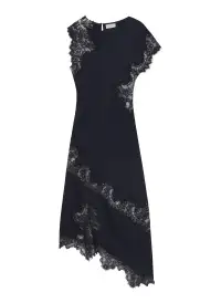 Alessia Satin and Lace Maxi Dress(Dark Sapphire/Black,00)