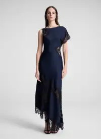 Alessia Satin and Lace Maxi Dress