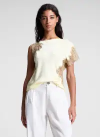 Alessia Satin and Lace Top