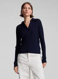 Alex Fine Merino Polo Top