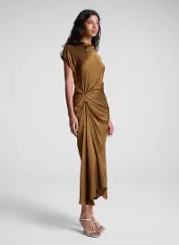Alma Satin Midi Dress(Aged Bronze,00)