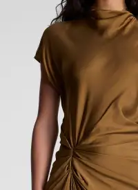 Alma Satin Midi Dress(Aged Bronze,00)