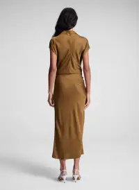 Alma Satin Midi Dress(Aged Bronze,00)