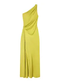 Aster Satin One Shoulder Gown(Green Amber,00)