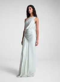Aster Satin One Shoulder Gown(Spearmint,00)