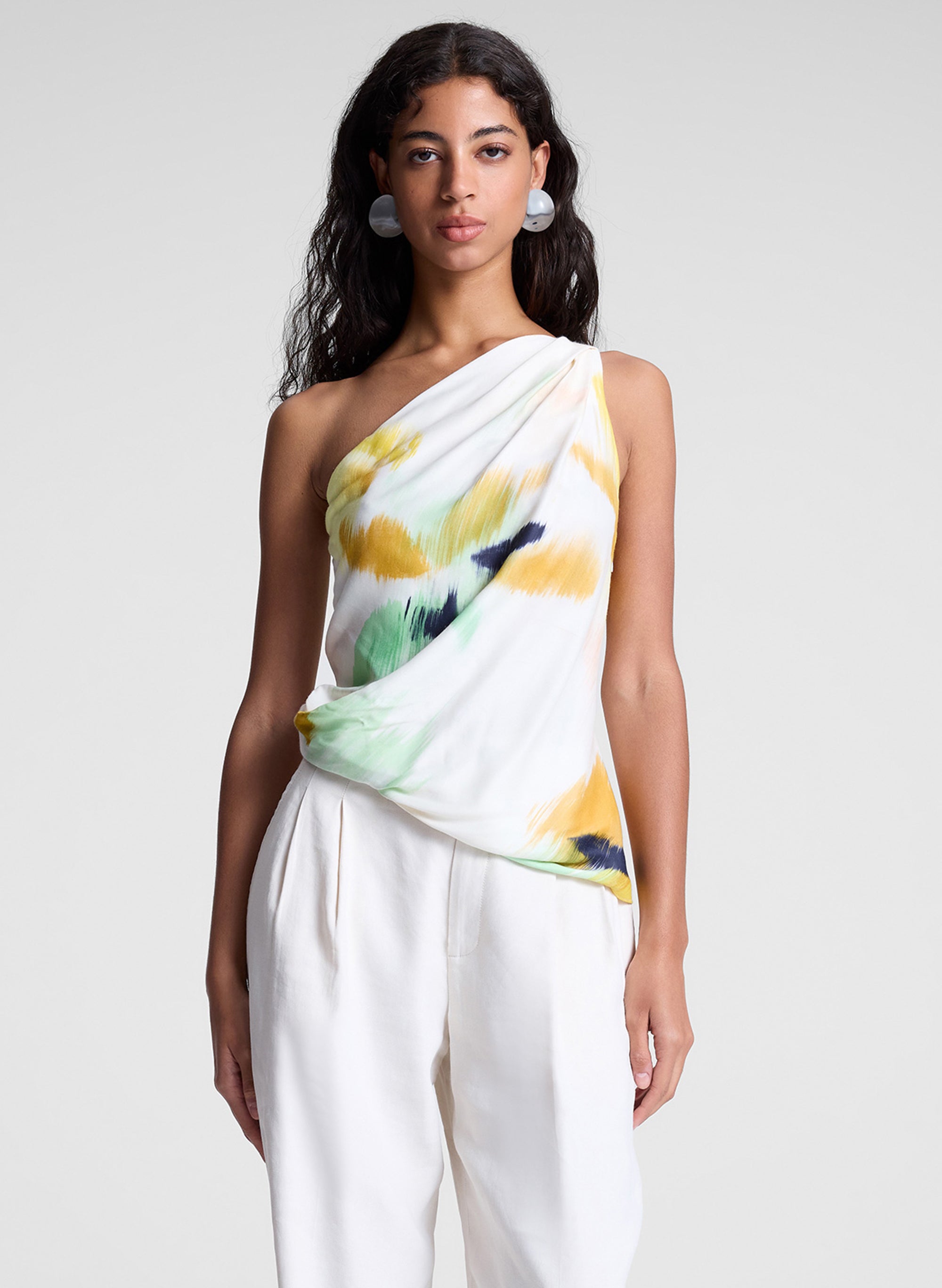 Aster Satin One Shoulder Top