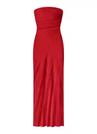 Bianca Strapless Pleated Maxi Dress(Really Red,00)