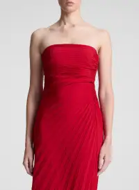 Bianca Strapless Pleated Maxi Dress(Really Red,00)