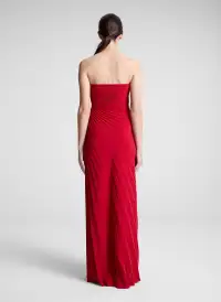 Bianca Strapless Pleated Maxi Dress(Really Red,00)