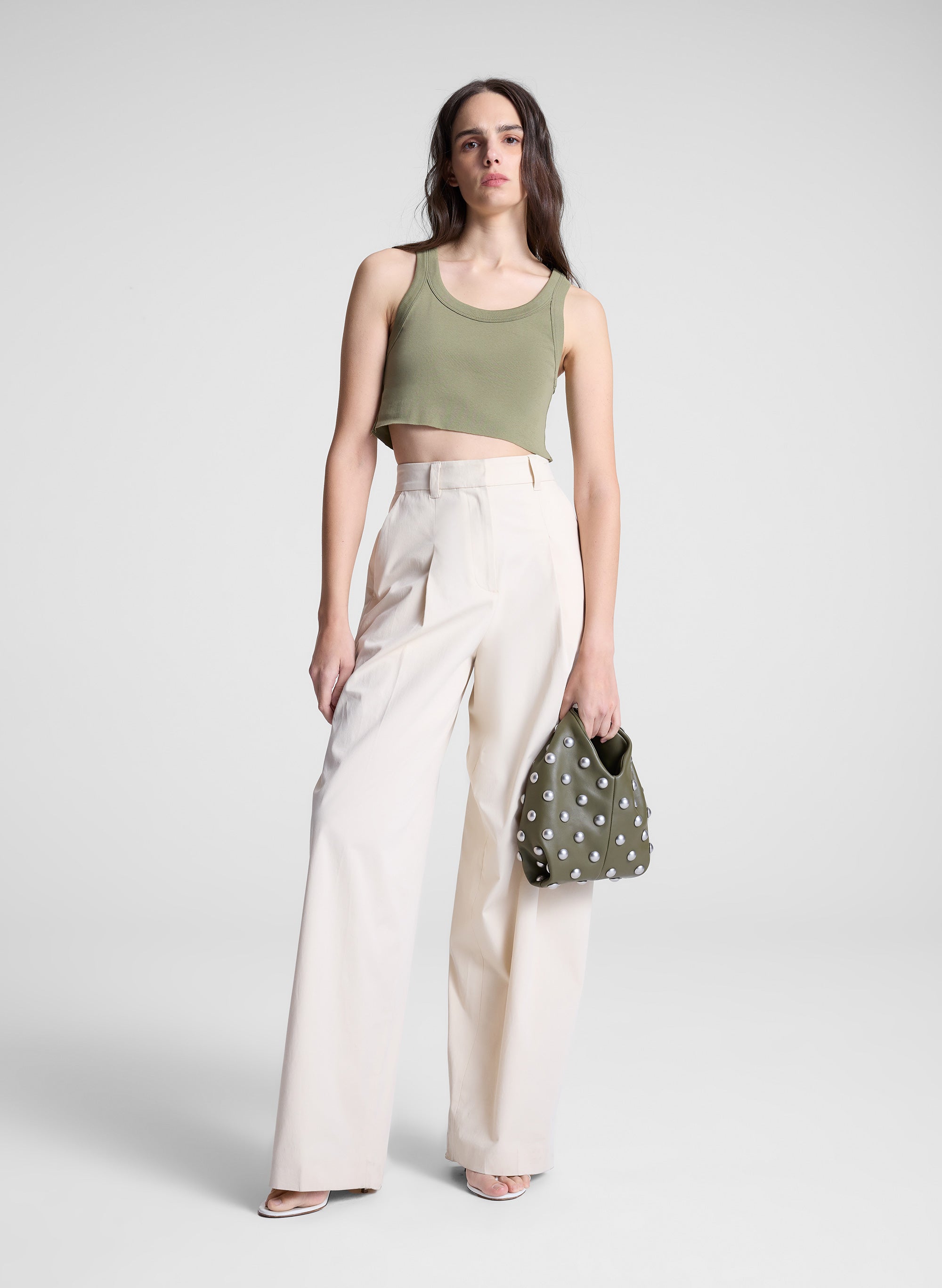 Halsey Cropped Cotton Rib Tank