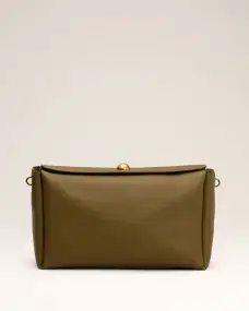 Khaki Leather Large Carrousel Bag