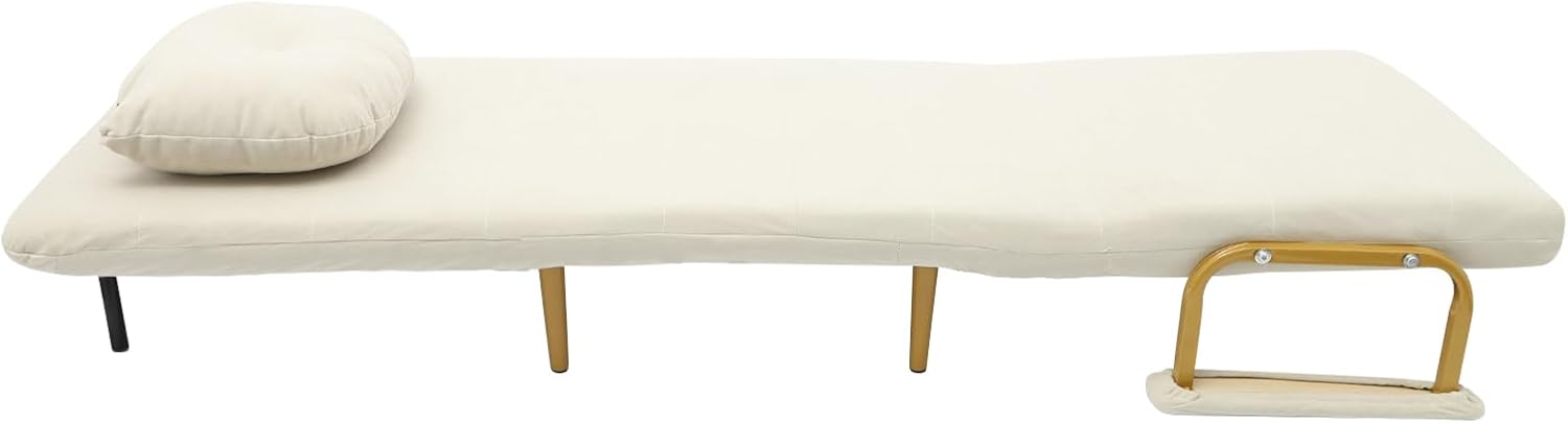 Convertible Sofa Bed, Folding Sleeper Chair with 5-Position Adjustable Backrest, Pull Out Couch Folding Sofa Bed for Living Room, Bedroom, Office, Dorm and Small Spaces (Green)(Beige)