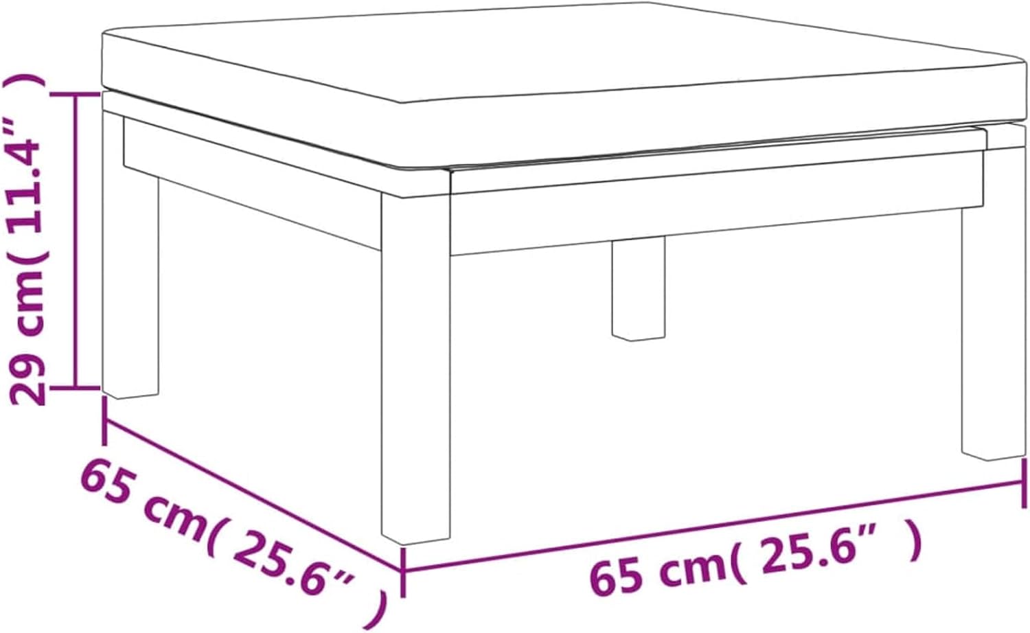 316291 Model 316291 Footrest with Cream White Cushion in Solid Acacia Solid Acacia Sofa Bed Sofa Living Room Sofa Sofa Living Room Sofa Sofa Living Room Sofa Terrace
