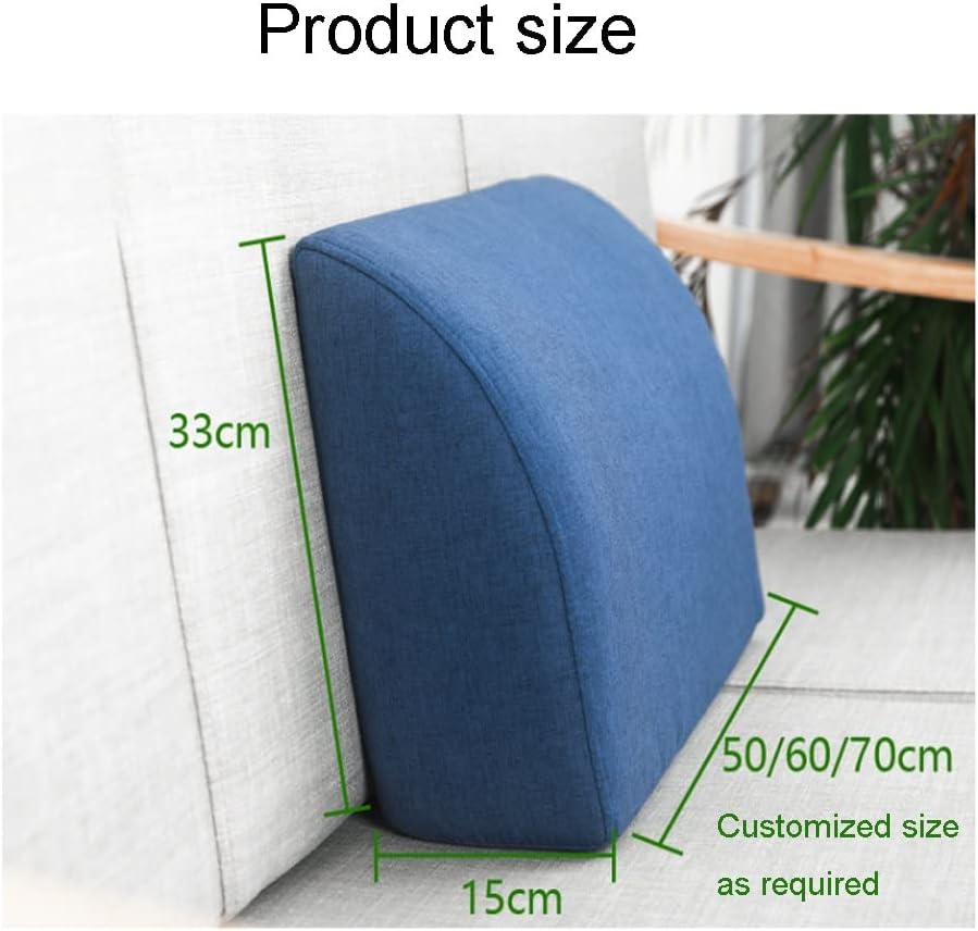 Sofa backrest Pillow Living Room Rectangular Bed Large Cushion Household Sofa Large backrest Customizable Size Fabric Sofa backrest ( Color : Gray , Size : 60X35X15cm )