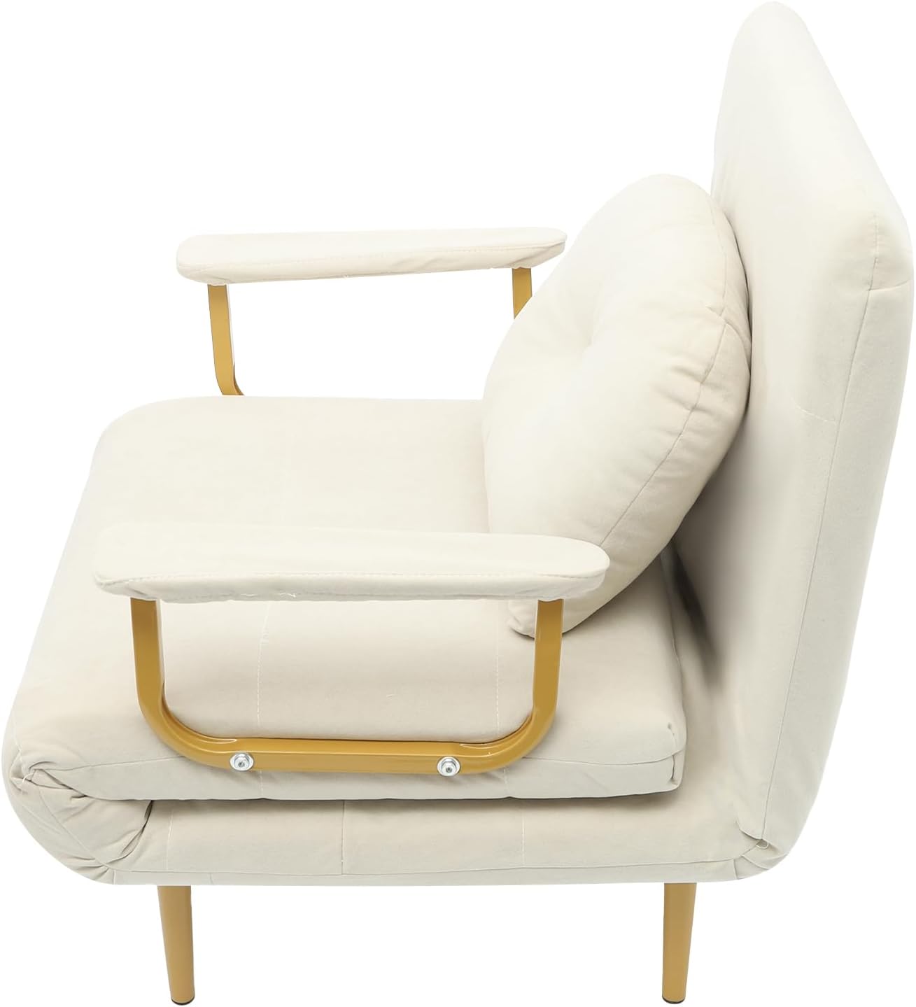 Convertible Sofa Bed, Folding Sleeper Chair with 5-Position Adjustable Backrest, Pull Out Couch Folding Sofa Bed for Living Room, Bedroom, Office, Dorm and Small Spaces (Green)(Beige)