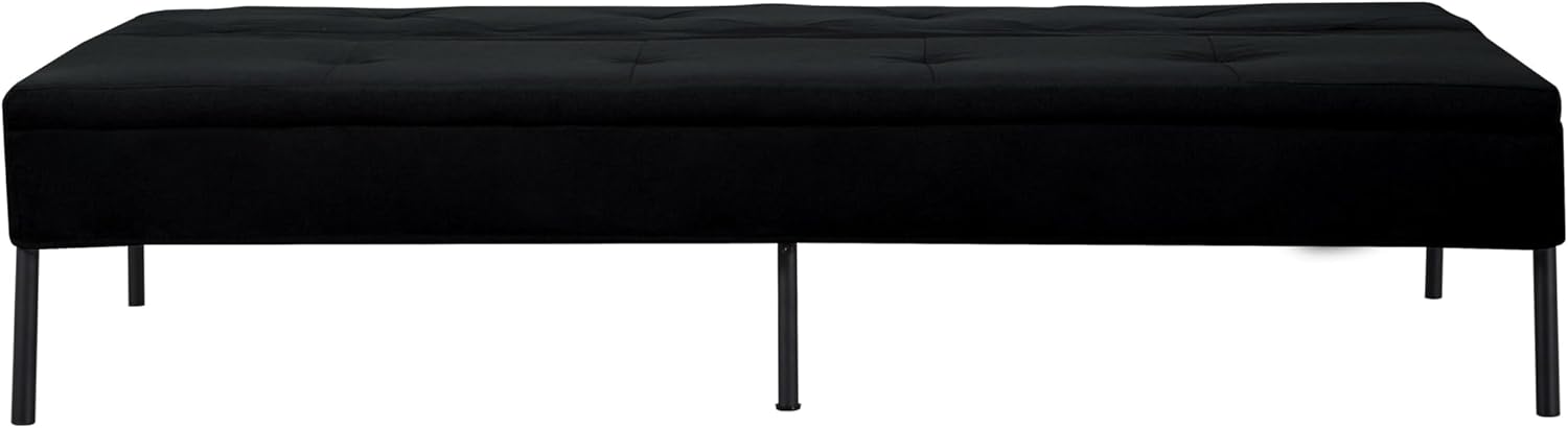 63" Futon Sofa Bed, Convertible Sleeper Sofa with Adjustable Backrest - Modern Living Room, Small Space, Dorm Furniture - Black/Dark Gray