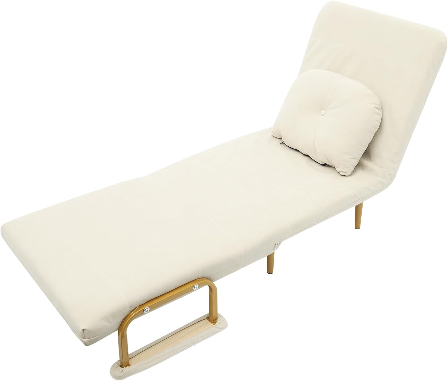 Convertible Sofa Bed, Folding Sleeper Chair with 5-Position Adjustable Backrest, Pull Out Couch Folding Sofa Bed for Living Room, Bedroom, Office, Dorm and Small Spaces (Green)(Beige)