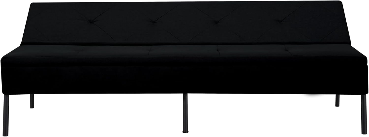 63" Futon Sofa Bed, Convertible Sleeper Sofa with Adjustable Backrest - Modern Living Room, Small Space, Dorm Furniture - Black/Dark Gray
