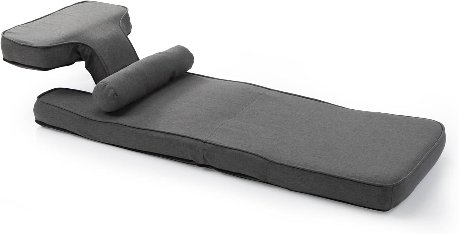ZeHuoGe Folding Sofa Bed, Convertible Sleeper Chair Bed with Table, Gaming Floor Chair with 5-Position Adjustable Back Support, Small Comfy Couch, Festival Gift