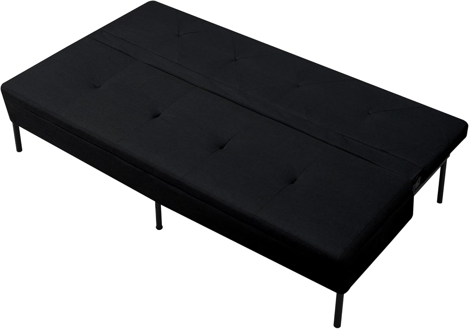 63" Futon Sofa Bed, Convertible Sleeper Sofa with Adjustable Backrest - Modern Living Room, Small Space, Dorm Furniture - Black/Dark Gray