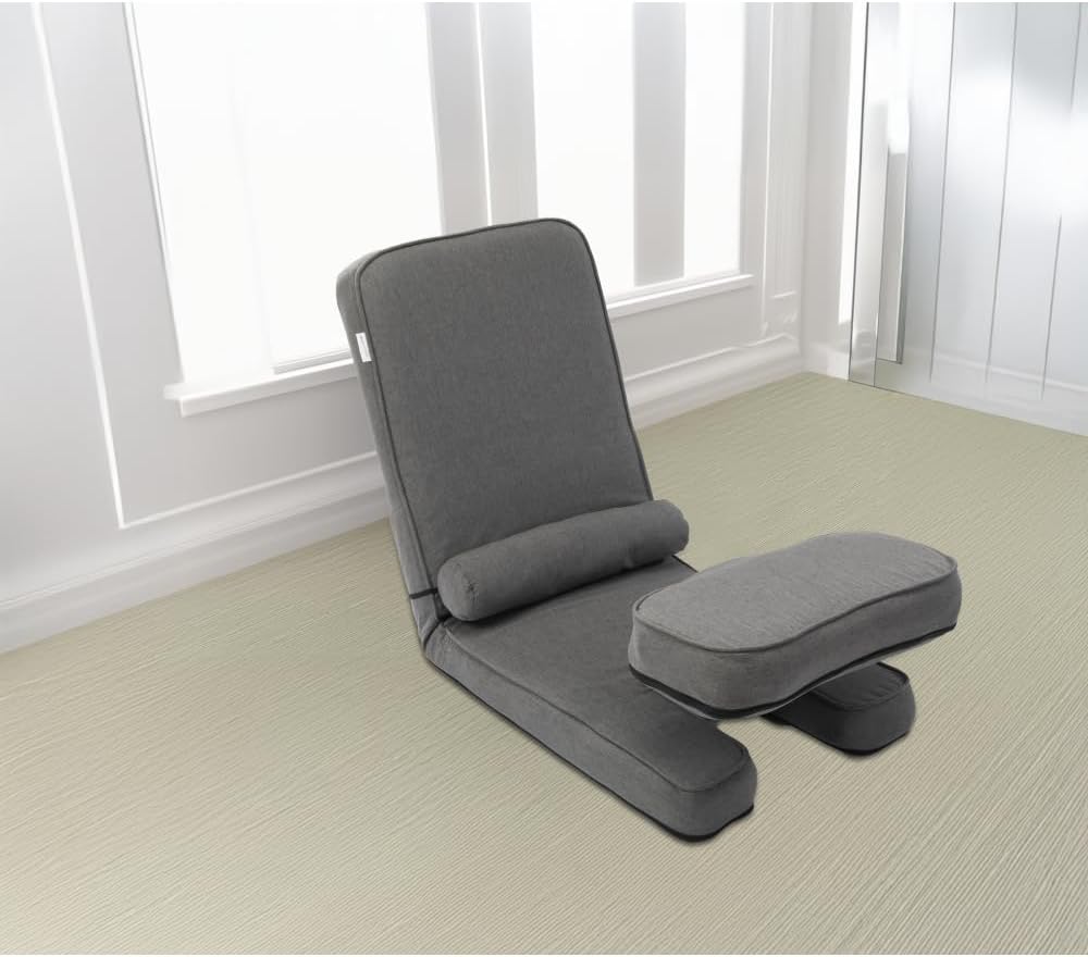 Folding Sofa Bed, Convertible Sleeper Chair Bed with table, Gaming Floor Chair with 5-Position Adjustable Back Support, Small Comfy Couch for Bedroom Small Space, Apartment Dorm, Xmas Gift(Dark Grey)