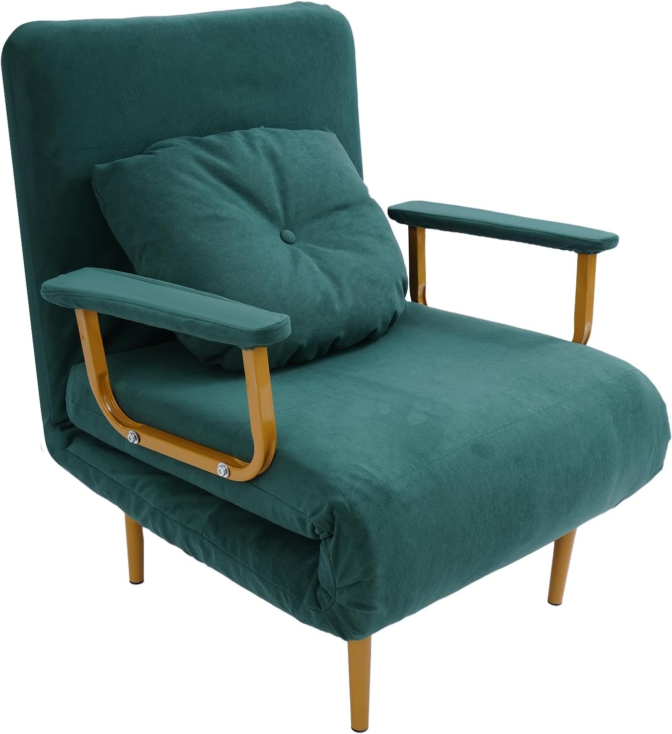 Convertible Sofa Bed, Folding Sleeper Chair with 5-Position Adjustable Backrest, Pull Out Couch Folding Sofa Bed for Living Room, Bedroom, Office, Dorm and Small Spaces (Green)