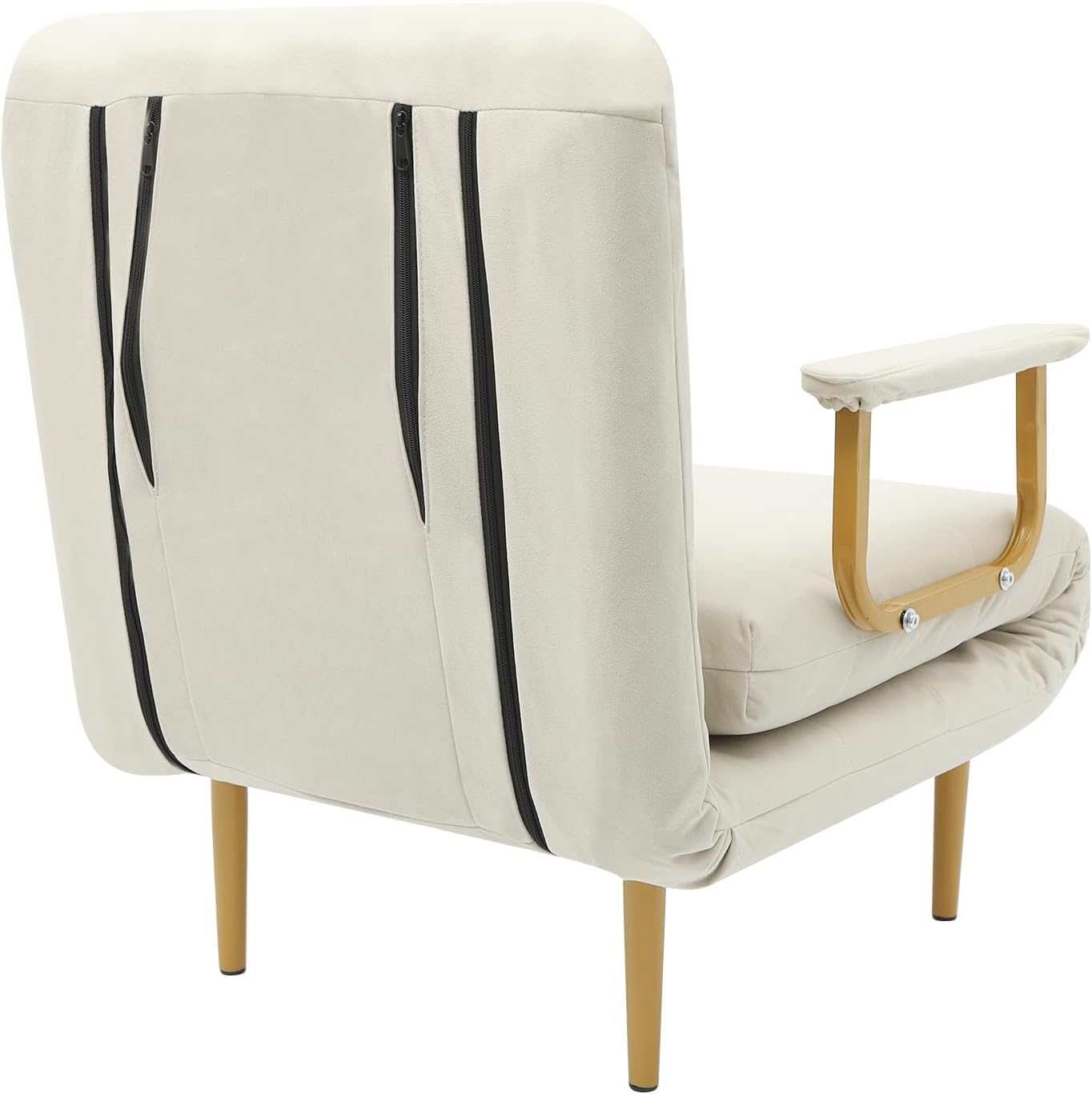 Convertible Sofa Bed, Folding Sleeper Chair with 5-Position Adjustable Backrest, Pull Out Couch Folding Sofa Bed for Living Room, Bedroom, Office, Dorm and Small Spaces (Green)(Beige)