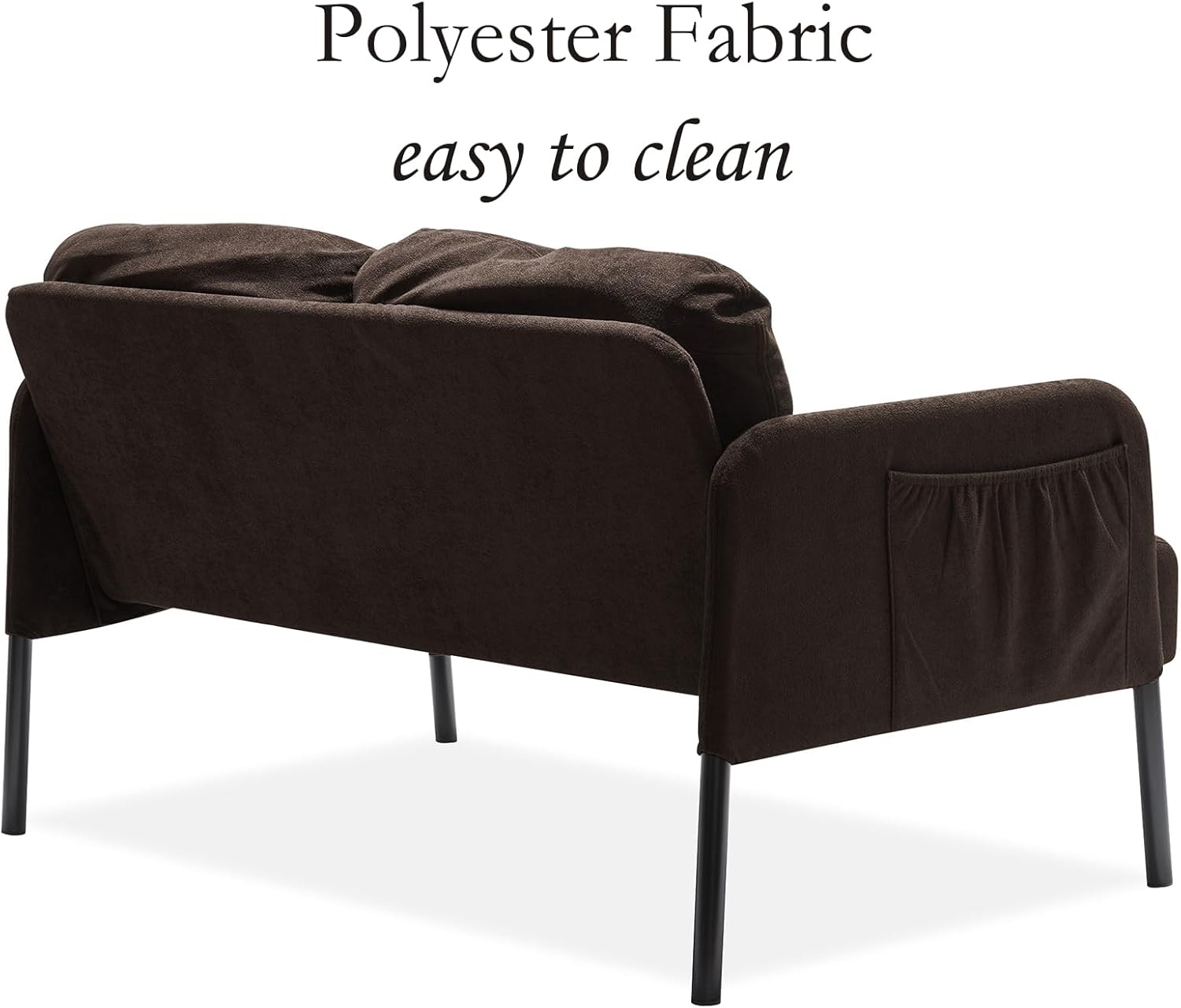 Polyester Fabric L Shaped Couch with Storage, Modern Futon Sofa Bed with Ottoman for Living Room, Small Place, Bedroom