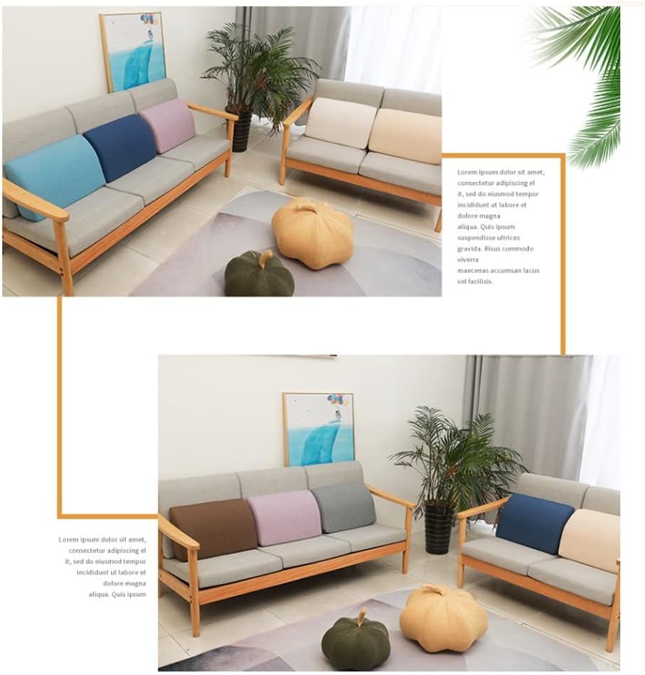 Sofa backrest Cushion Bolster Bay Window Detachable Sofa backrest with Large Cushion on The Rectangular Bed in The Living Room ( Color : Dark Gray , Size : 60X33X15cm )