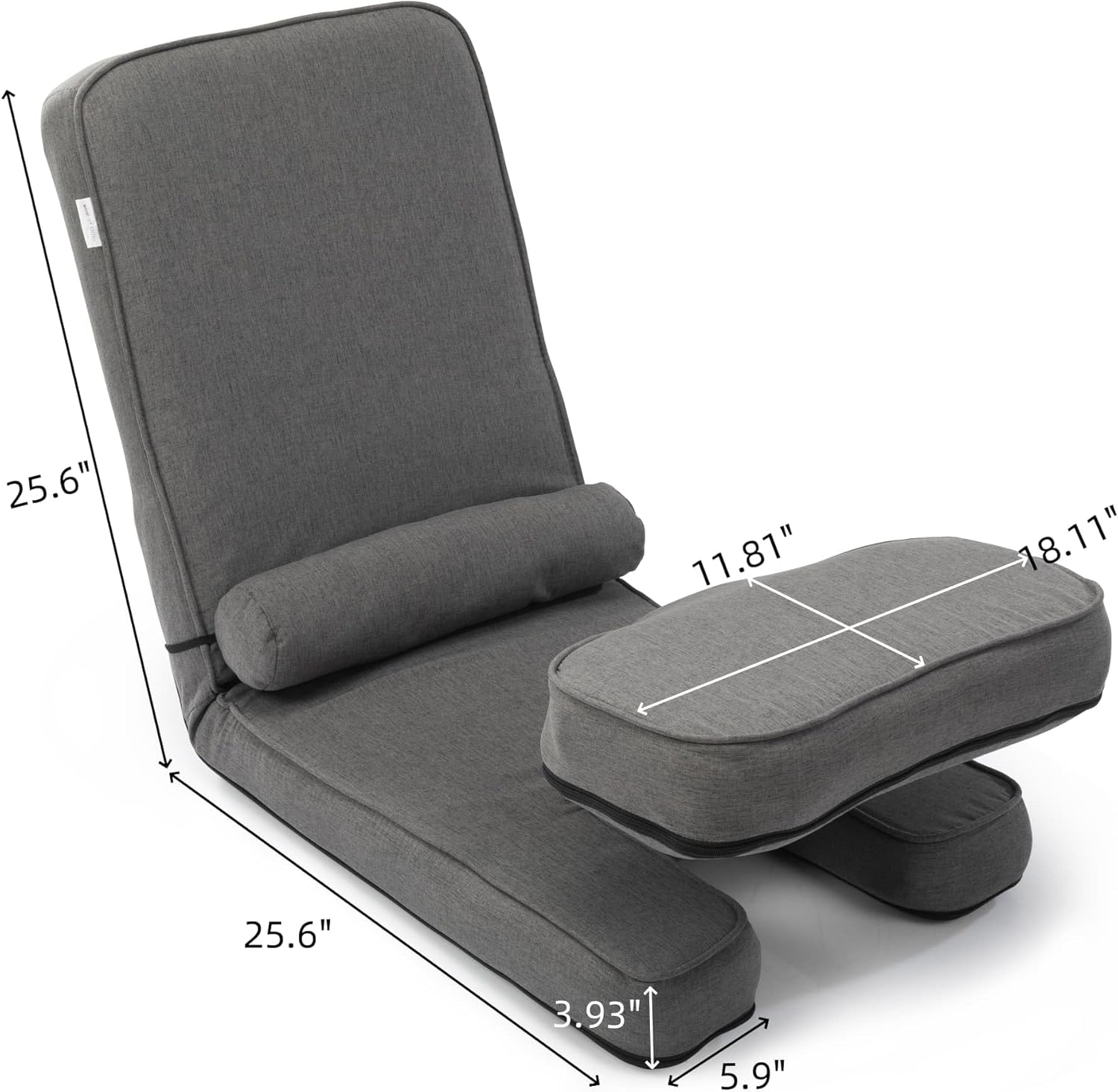 ZeHuoGe Folding Sofa Bed, Convertible Sleeper Chair Bed with Table, Gaming Floor Chair with 5-Position Adjustable Back Support, Small Comfy Couch, Festival Gift