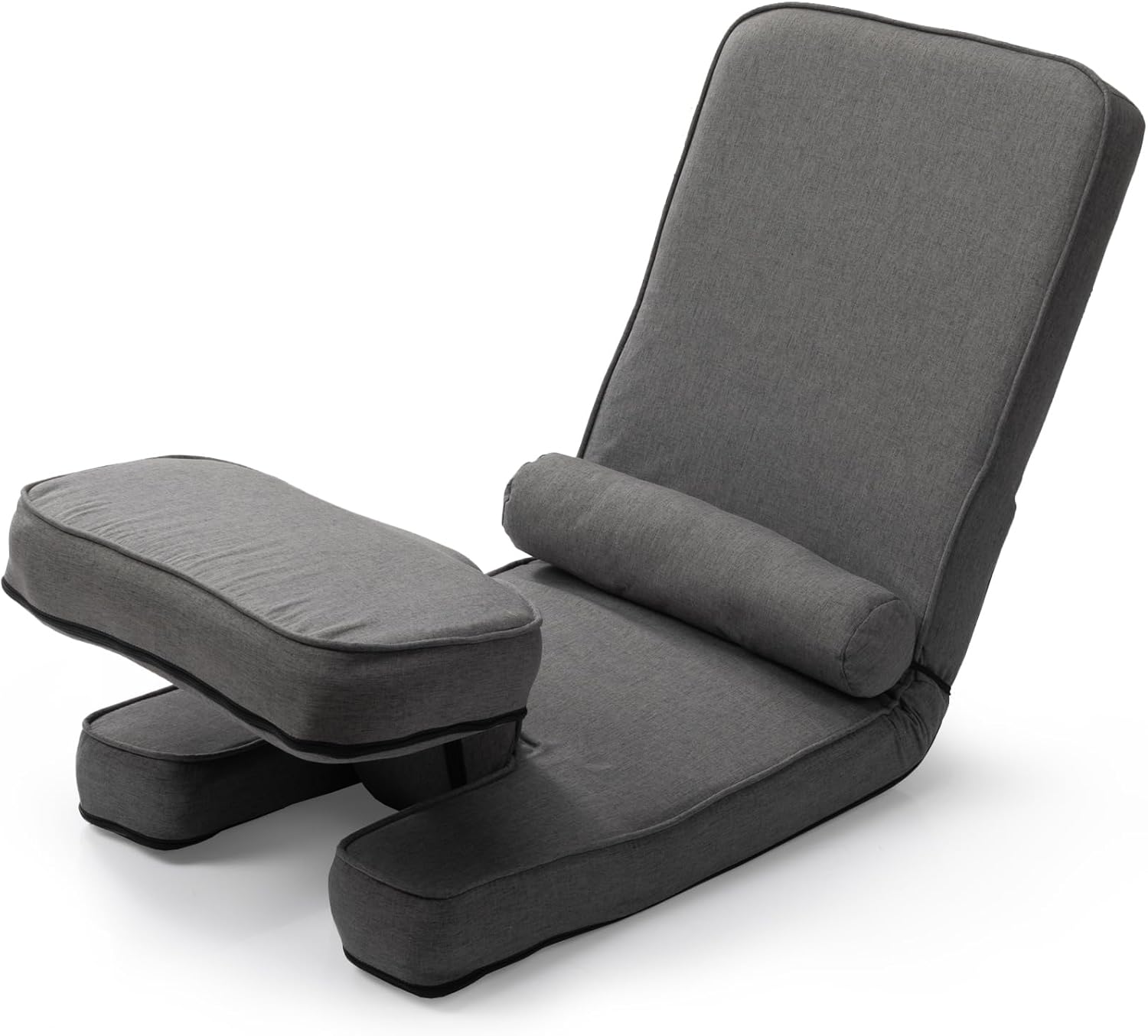 Folding Sofa Bed, Convertible Sleeper Chair Bed with Table, Gaming Floor Chair with 5-Position Adjustable Back Support, Small Comfy Couch for Bedroom Small Space, Apartment Dorm (Dark Grey)