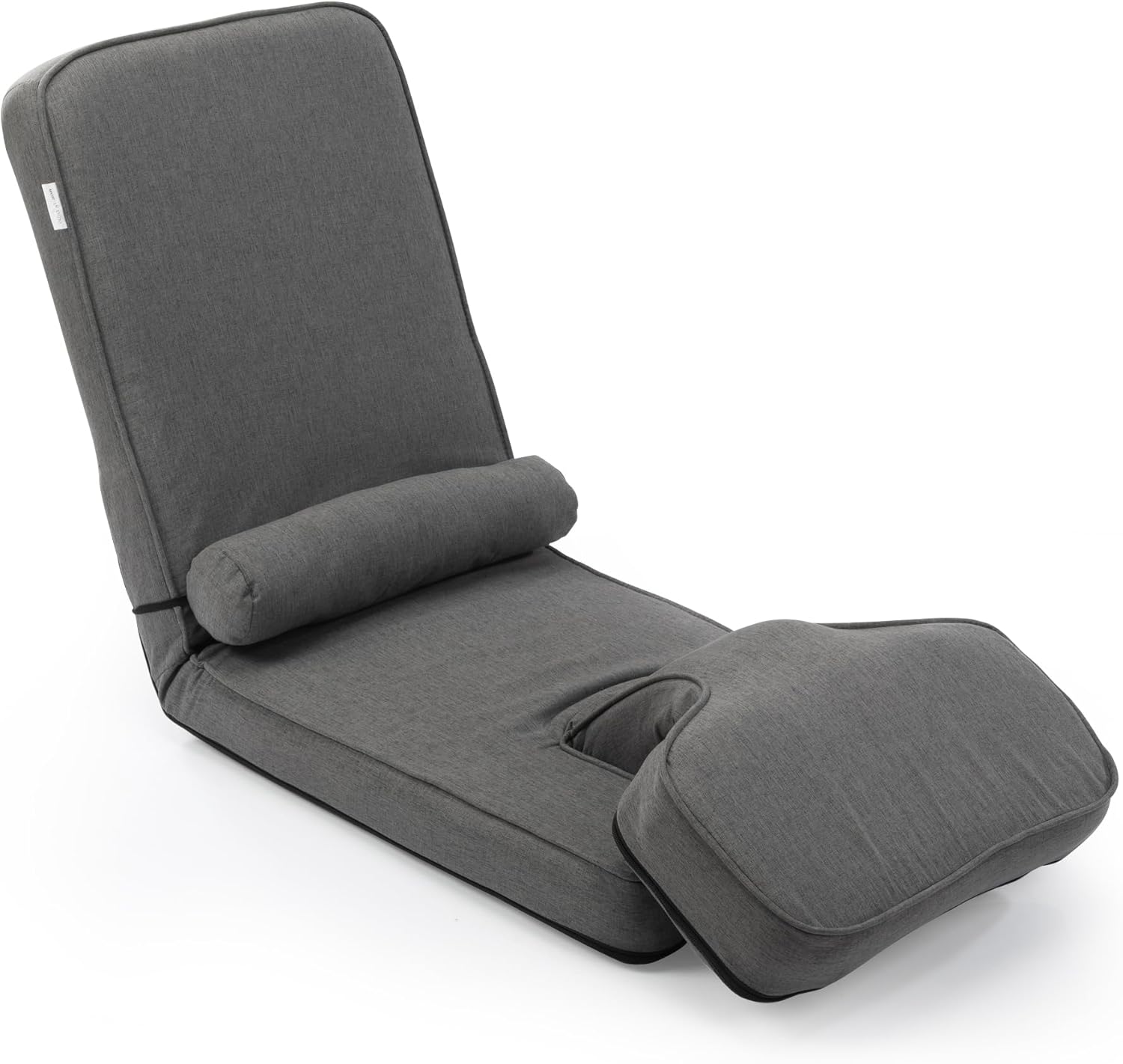 Folding Sofa Bed, Convertible Sleeper Chair Bed with Table, Gaming Floor Chair with 5-Position Adjustable Back Support, Small Comfy Couch for Bedroom Small Space, Apartment Dorm (Dark Grey)