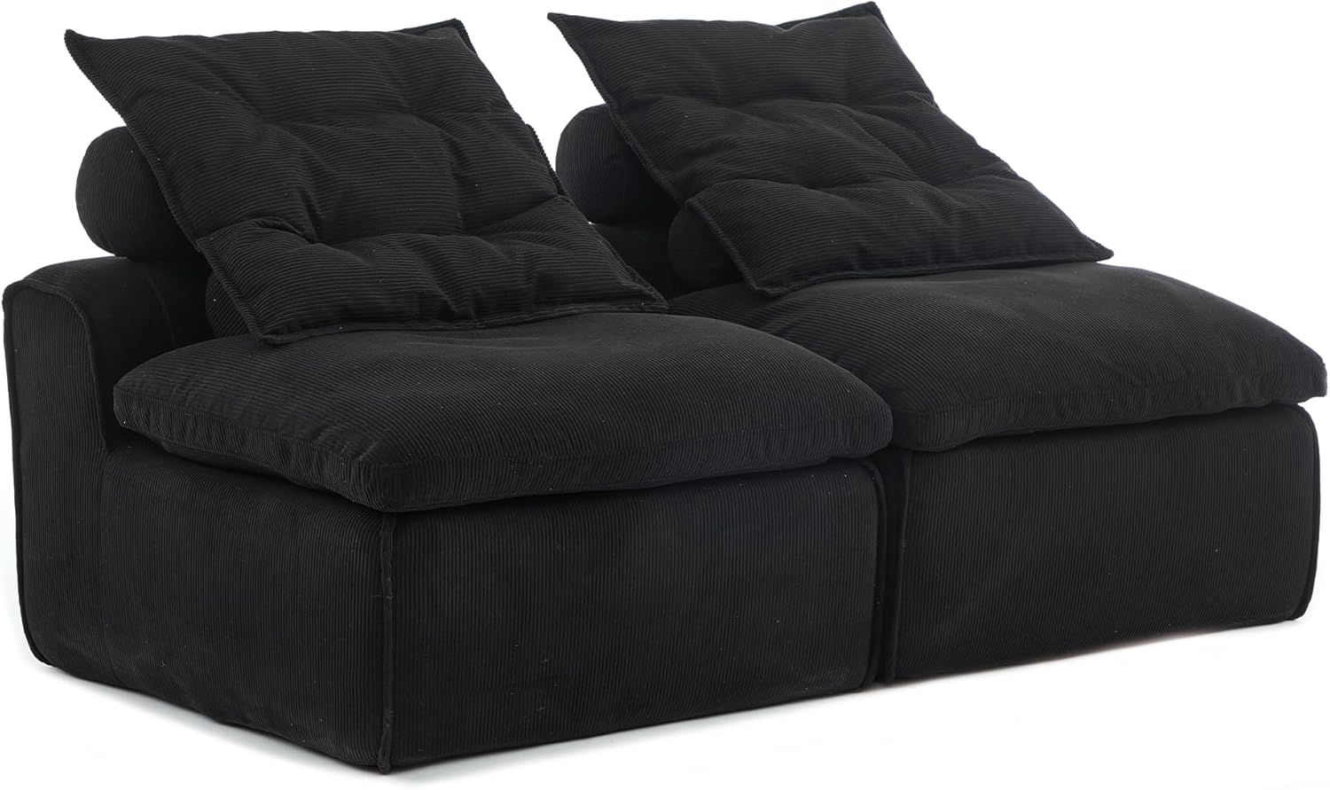 89" Sleeper Chair, Convertible Chair Bed with 4 Pillows, Modular Folding Sofa Bed with Corduroy Fabric,Single Sofa Bed for Bedroom,Living Room,Office,DIY Design,Aimless,No Installation