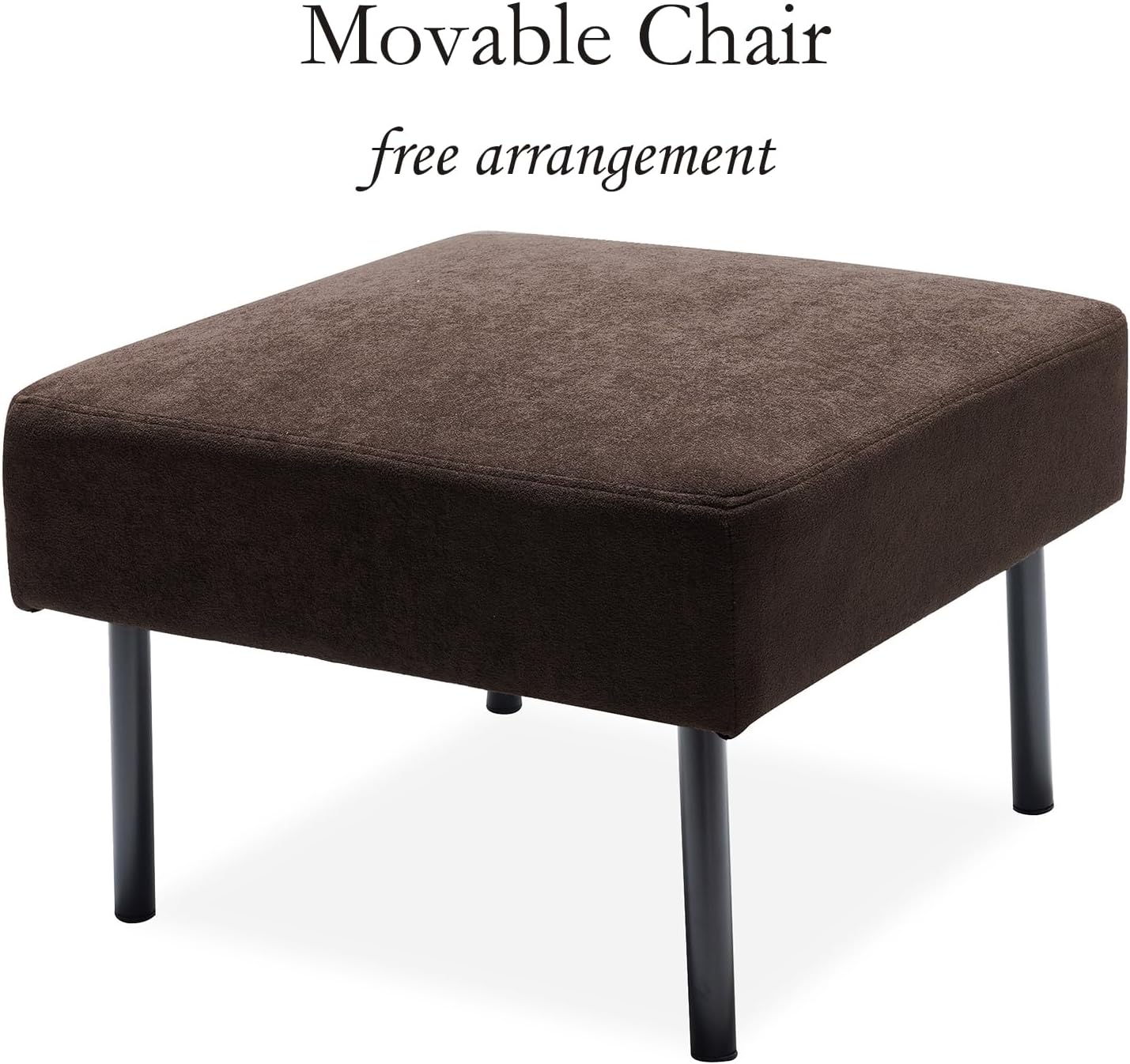 Polyester Fabric L Shaped Couch with Storage, Modern Futon Sofa Bed with Ottoman for Living Room, Small Place, Bedroom