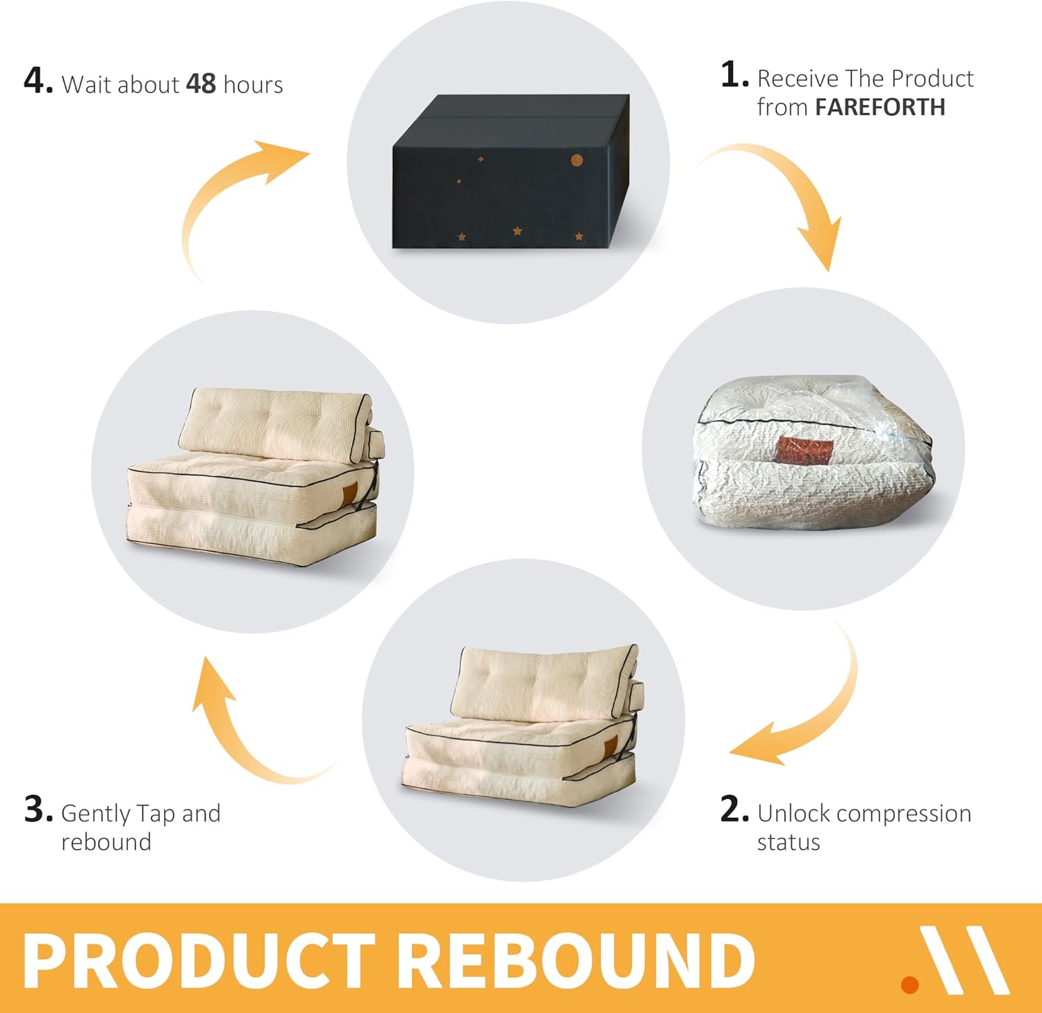 Convertible Sofa Bed,Folding Sleeper Chair with Pillow Foldable Mattress with Back Support,2 in 1 Folding Couch Bed (Dark Grey, Single)(Beige,Loveset)