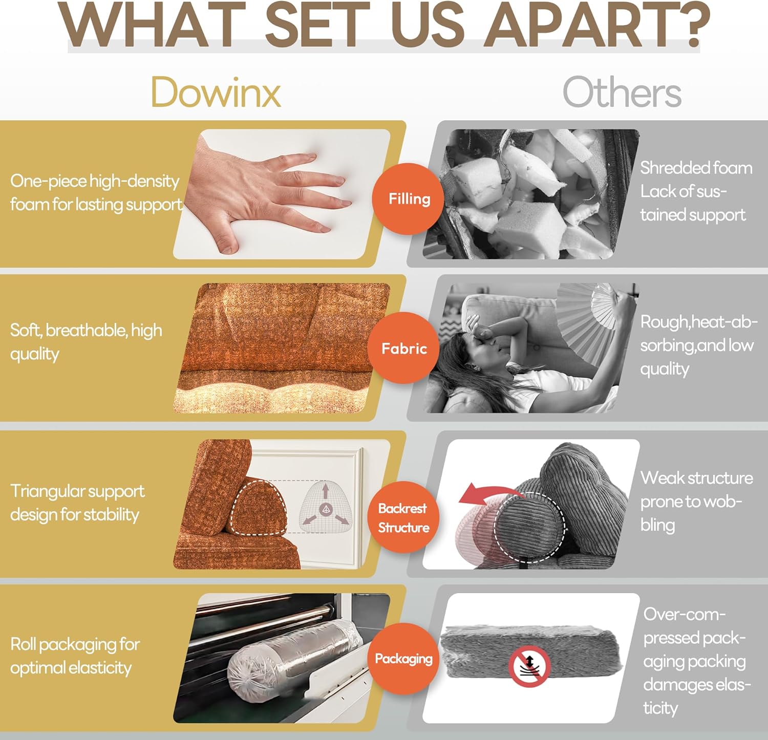 Dowinx Convertible Folding Sofa Bed - Comfy Ribbed Velvet Couch for Adults, Modern Single Sleeper Sofa for Apartment Living Room & Bedroom, with Elastic Bands, Amber Brown(Amber Brown-smooth Velvet)